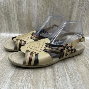 Softspots Trinidad Huarache Slip On Brown Leather Casual Southwestern Sandals 11